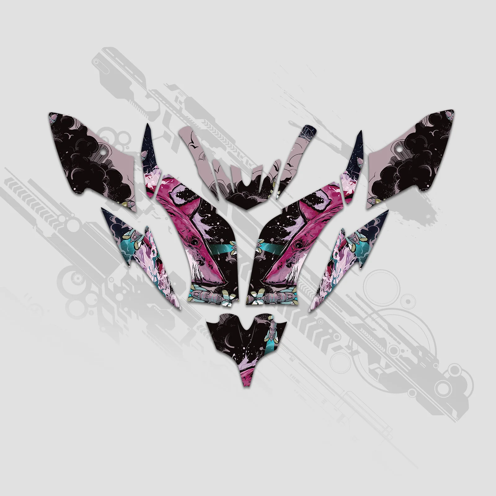For Yamaha Raptor 250 YFM 2008-Present ATV Fairing Graphic Background Decals Sticker Kit Customize 2009 2010 2011 2012 2013 2014
