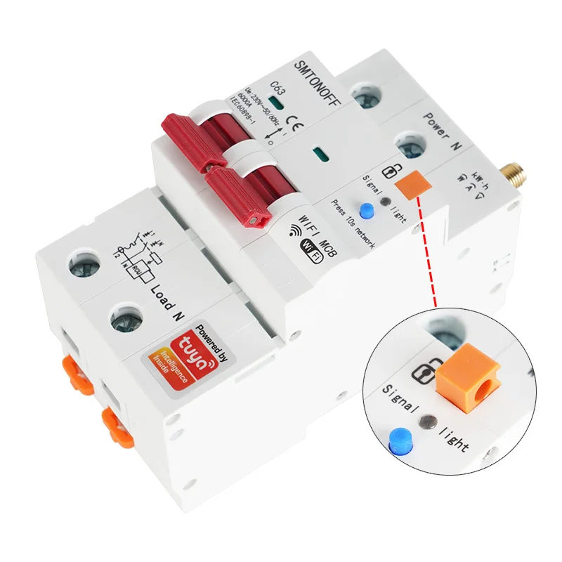 Tuya Smart WiFi RS485 2p RCBO Breaker Prepaid Meter Timer Switch Voltage Current Protector Voice Control Alexa Google Alice