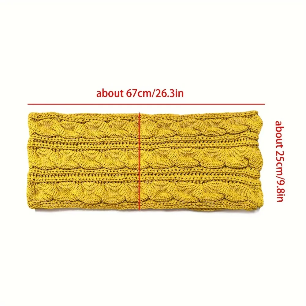 Moda pescoço envolve cachecol de malha crochê espessamento círculo pescoço cachecol cor sólida quente anel cachecol outono