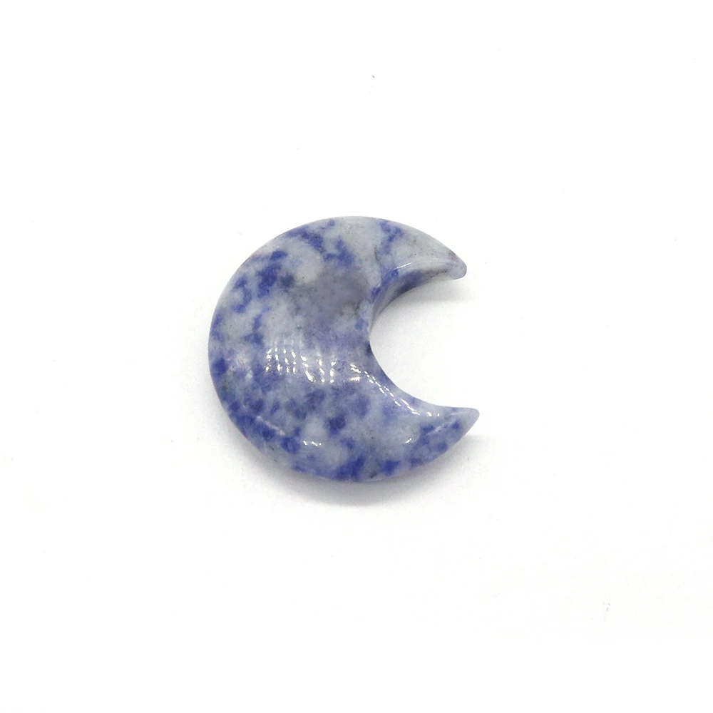 Simple Stylish Natural Stone Polished Moon-shaped Non-porous Loose Red Jasper Beads DIY Accessory Materials Necklaces Jewelry