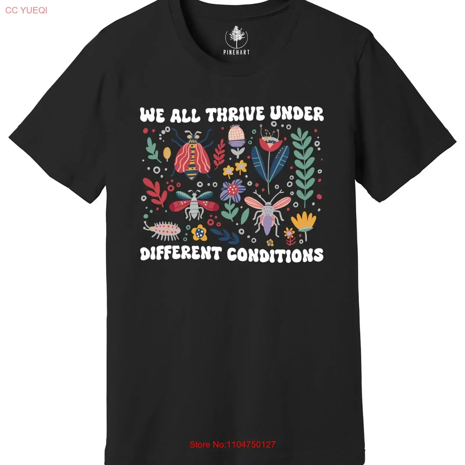 T-shirt « Nous prospérons tous sous des conditions différentes » – Neurodiversité, style vintage délavé, vêtements décontractés de créateur, doux, élégants et extensibles