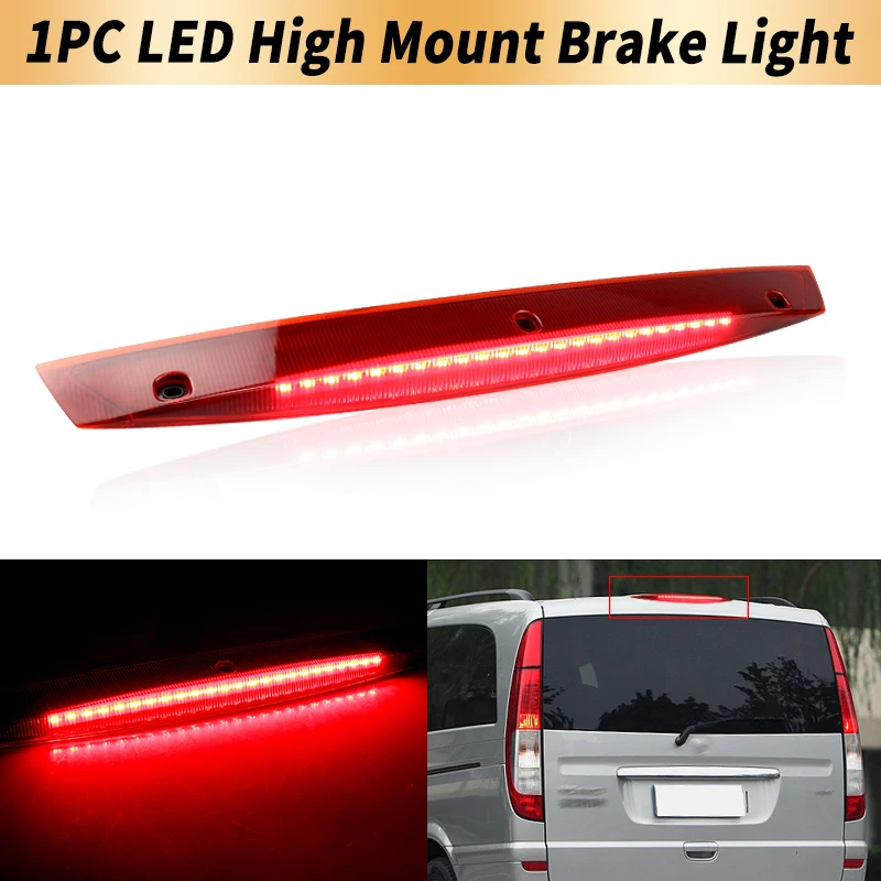 

1PC Red/Smoked Lens LED High Level Brake Light Tail Stop Lamp Canbus For Mercedes Benz V-Class Vito Viano W639 Car Accessories