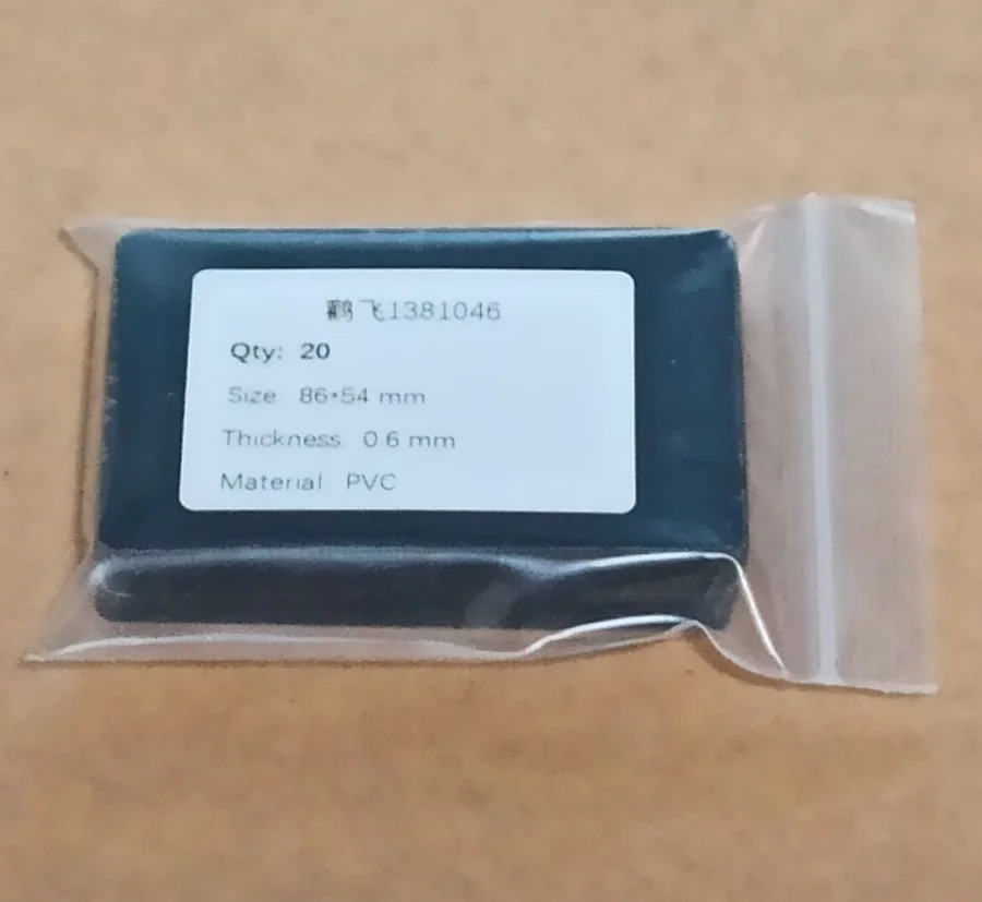 Glanzende Afwerking Zwart Pvc Plastic Acetaat Visitekaartjes Voor Lasergravure-Dikte 0.6Mm