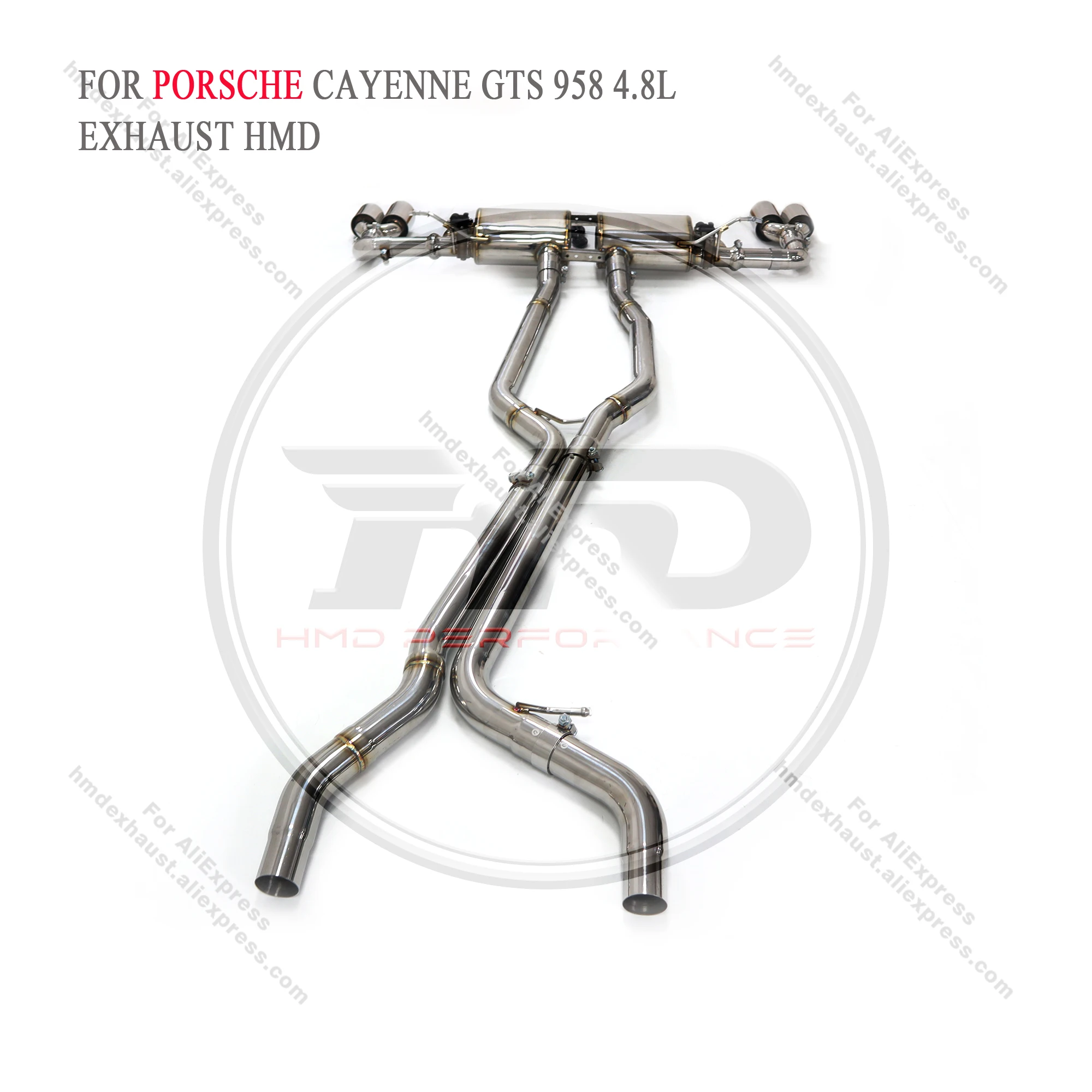 HMD Exhaust System Stainless Steel Performance Catback for Porsche Cayenne GTS 958 4.8L Muffler With Valve