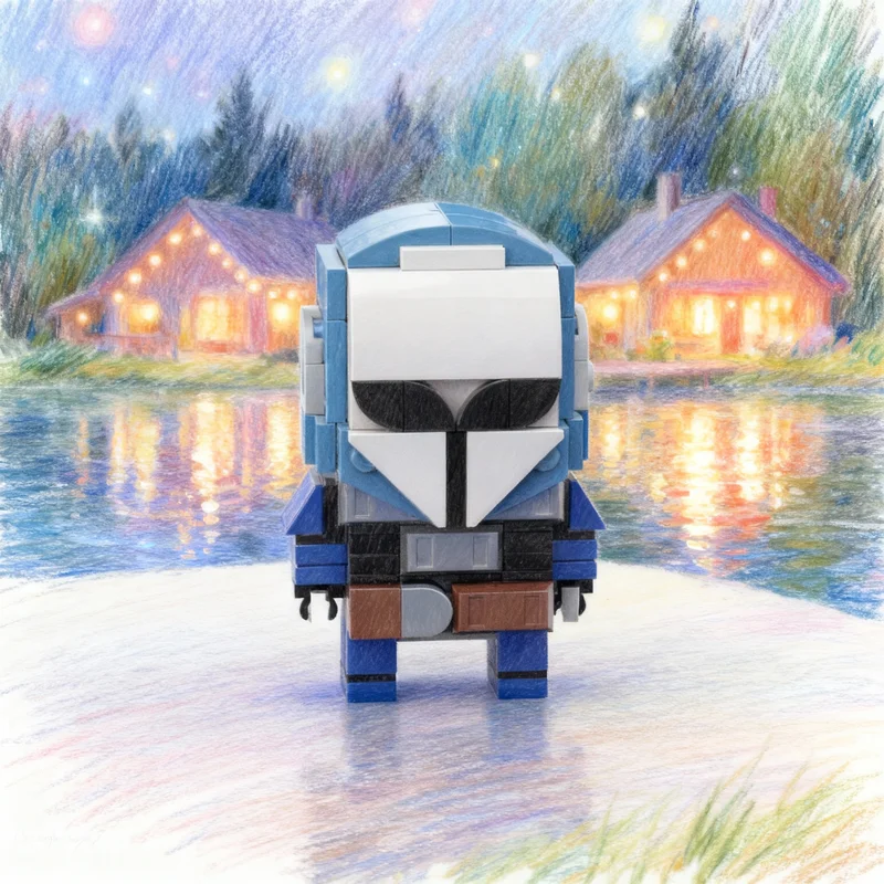 

Набор строительных блоков MOC Brickheadz Bo Katan с шлемом, 161 деталь, архитектурная модель, игрушка-конструктор, подарок на Рождество, креативная идея, развивающая игрушка