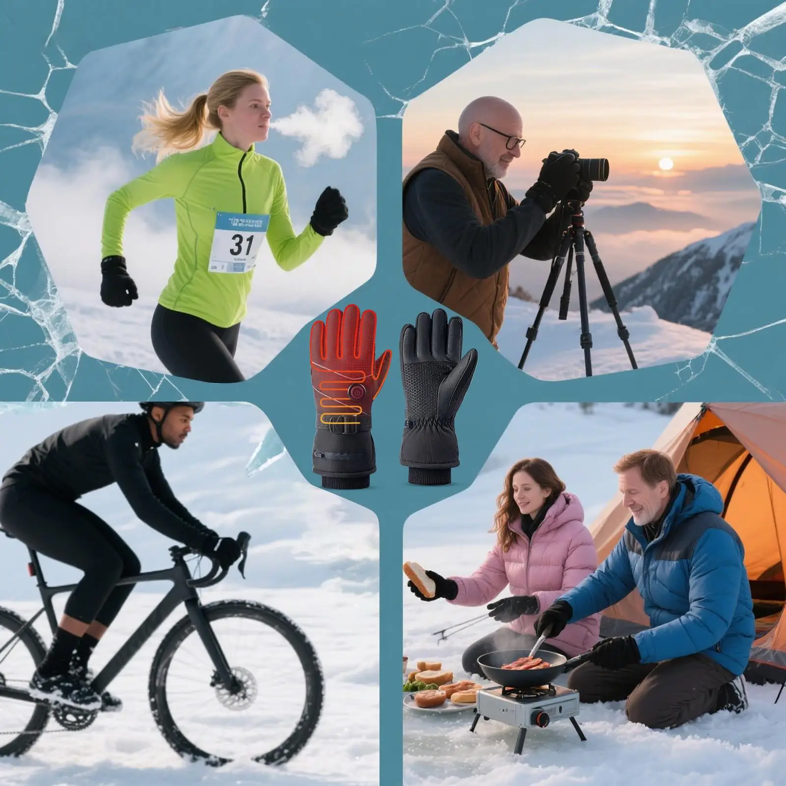 

Перчатки с электрическим подогревом, 3 режима, регулируемые варежки с сенсорным экраном и полным пальцем, грелка для рук для путешествий, катания на лыжах, езды на велосипеде, работы на открытом воздухе