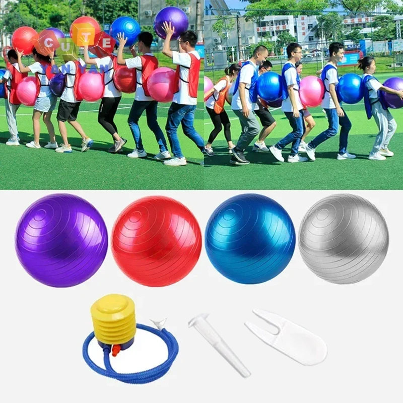 Party Games Adult Fun Team Building Back-to-back Clip Balls Collective Dribble Sports Outdoor Social Activity Inflatable Toys