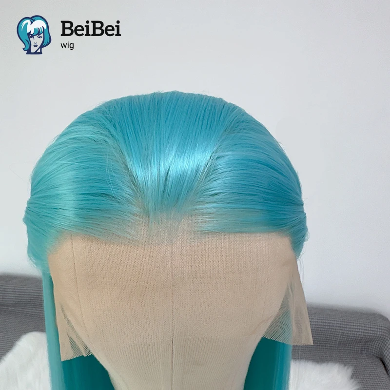 Mint Wig for Women Long 13*4 Straight Synthetic Lace Front Wig High Quality Light Blue Hair Wig Lace Front Wigs Cosplay Pelucas