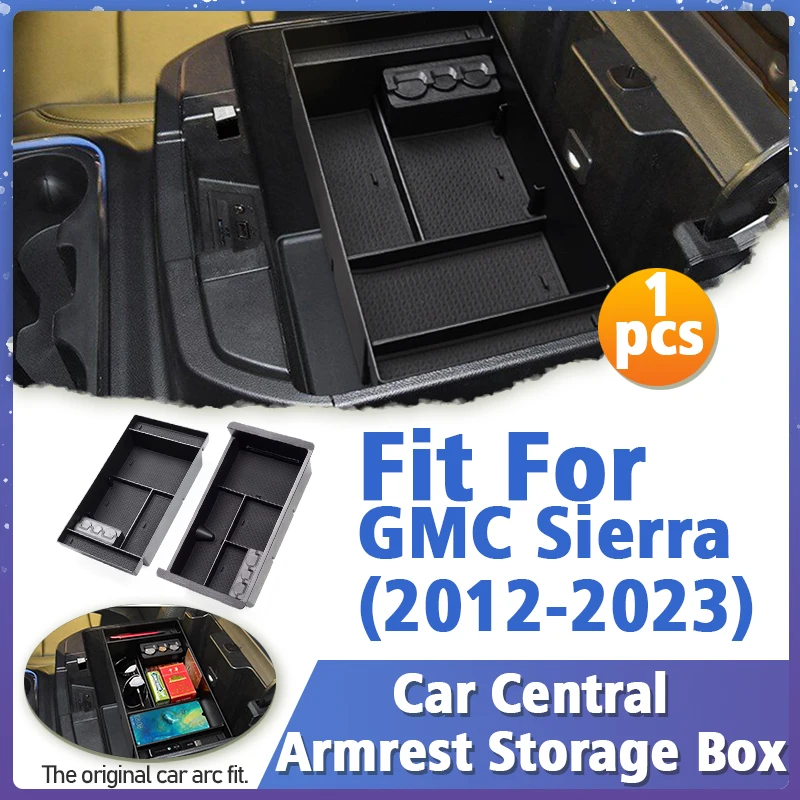 

For Chevrolet Silverado GMC Sierra 2012-2023 Car Armrest Storage Box Coin Organizer Phone Holder Tray Interior Inner Accessories