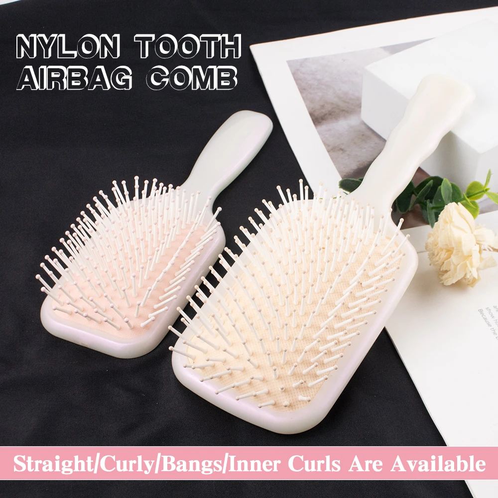 

Gute 3-Color Elastic Cushion Hair Comb, ABS Plastic + Nylon Bristles, Stylish Design for Salon/Home Use