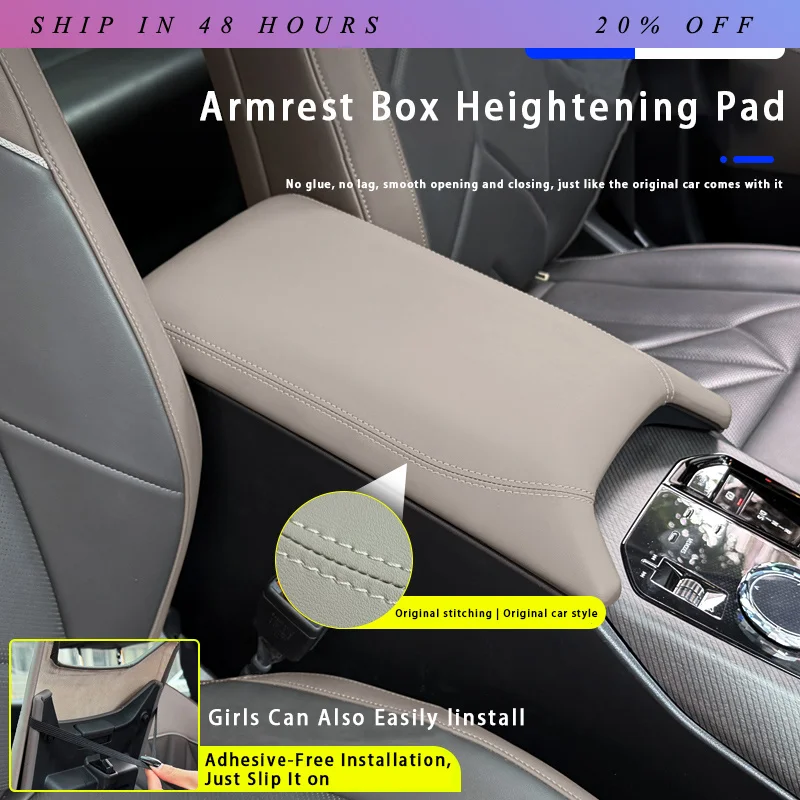 IOSN For BMW X3 G45 2025 Leather Car Central Control Armrest Box Pad Protective Panel Cover Interior Accessories
