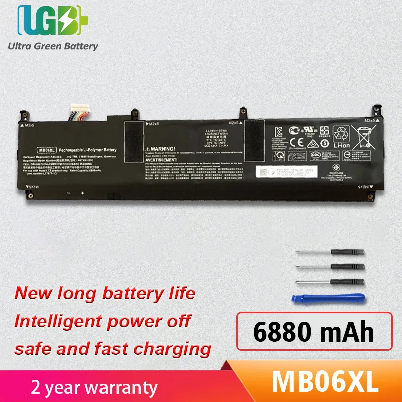 

UGB New MB06XL Battery For HP ZBook StudioG7 2J3H8PA HSTNN-IB9E Notebook 11.58V/83Wh/6880mAh