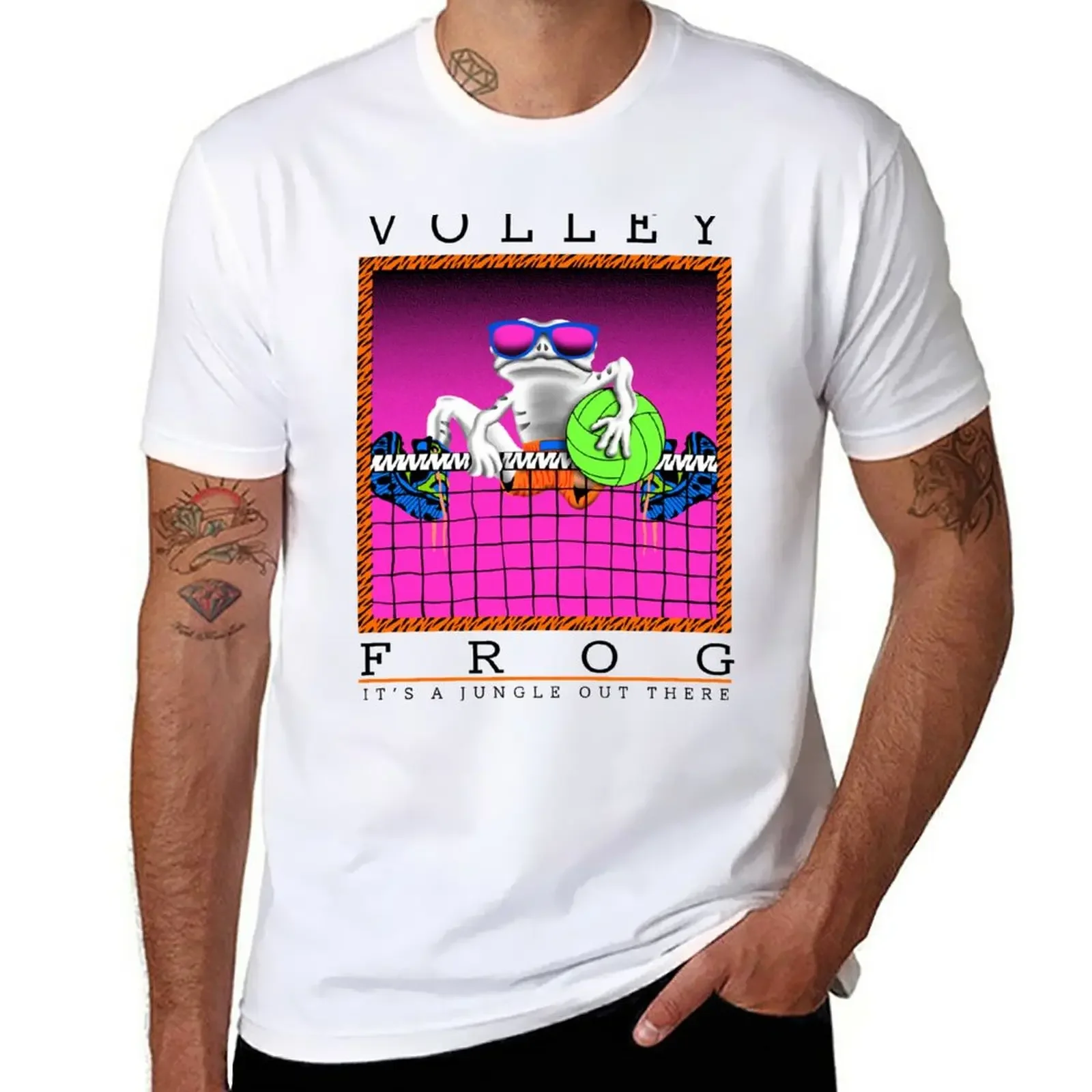 Volley Frog T-Shirt plus sizes graphics oversized t shirts for men