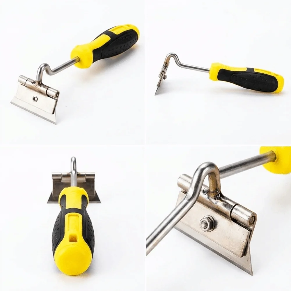 Metal Blades Cleaning Scraper Non-Slip Grip Two-Color Grip Glue Removal Blade Handheld Scraper Replaceable Blade