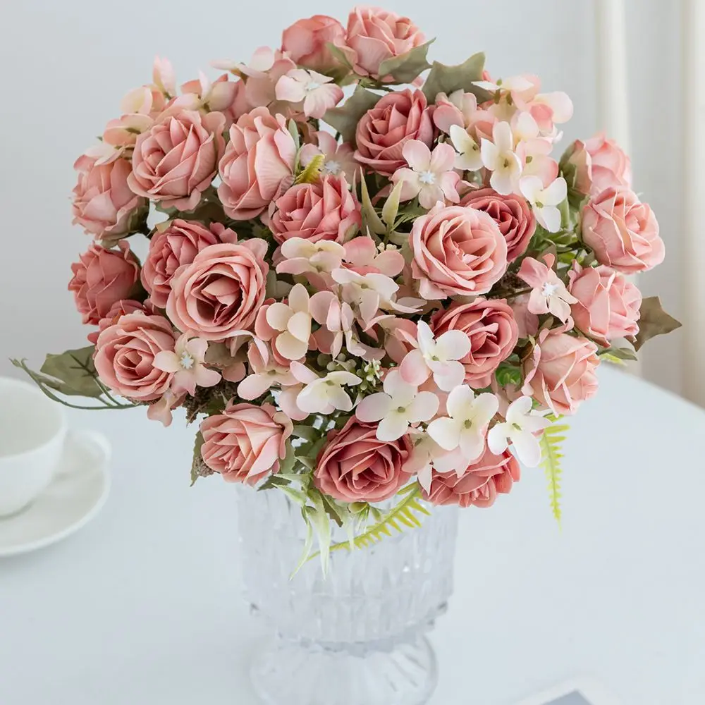 

Silk Artificial simulation Flower Rose Hot sale Christmas Home vase Outdoor Garden bonsai Wedding Festival party Decor DIY gift