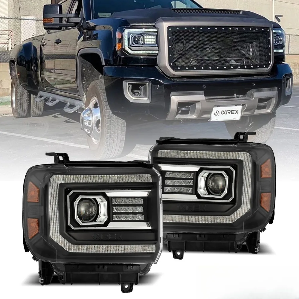 

Комплект светодиодных фар-проекторов (пара) для GMC Sierra LUXX-Series 2014-2018, черные, на замену