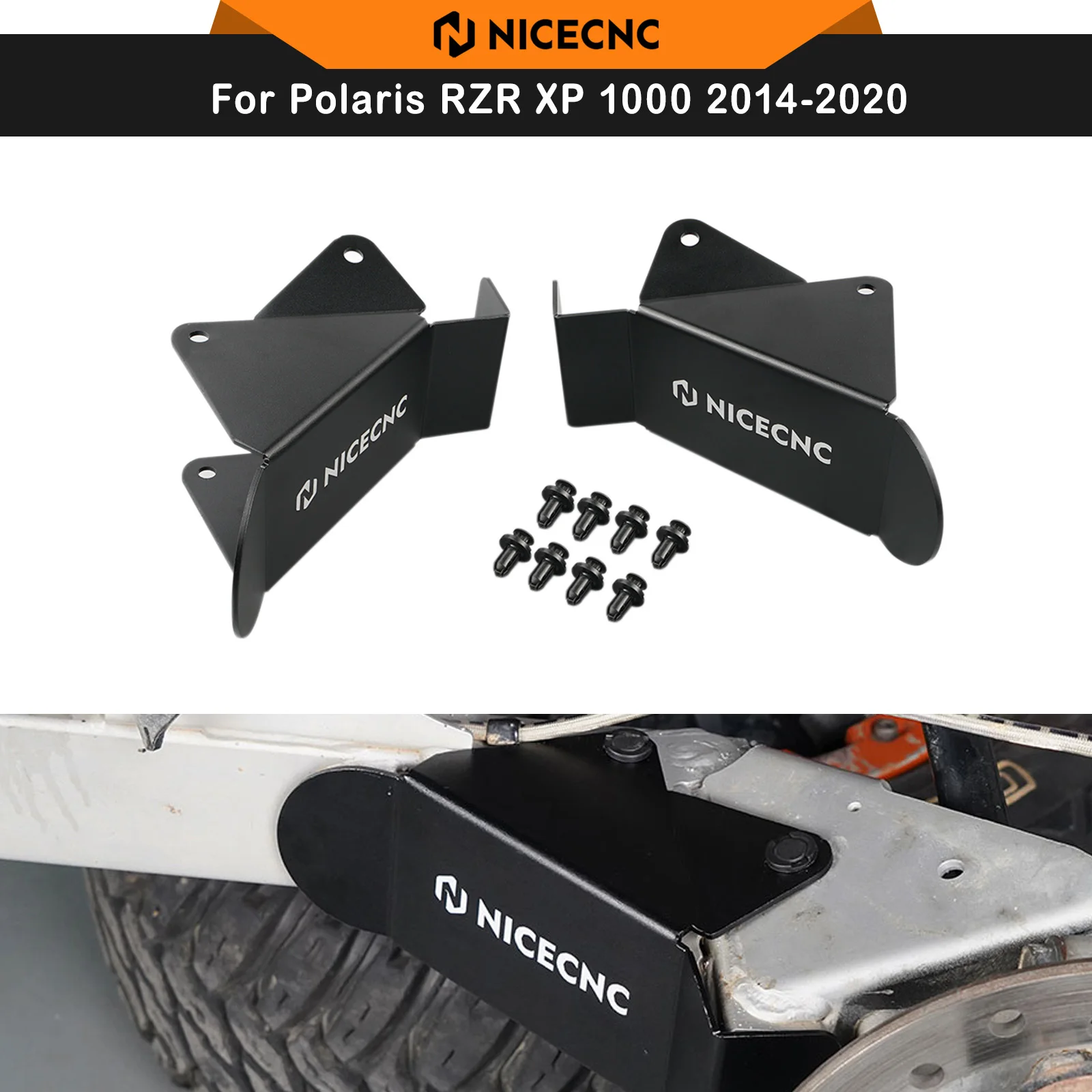 NICECNC For Polaris RZR XP 1000 2014-2020 Trailing Arm Guards RZR XP TURBO 2017-2020 Aluminum UTV Rear Control Arm Protector
