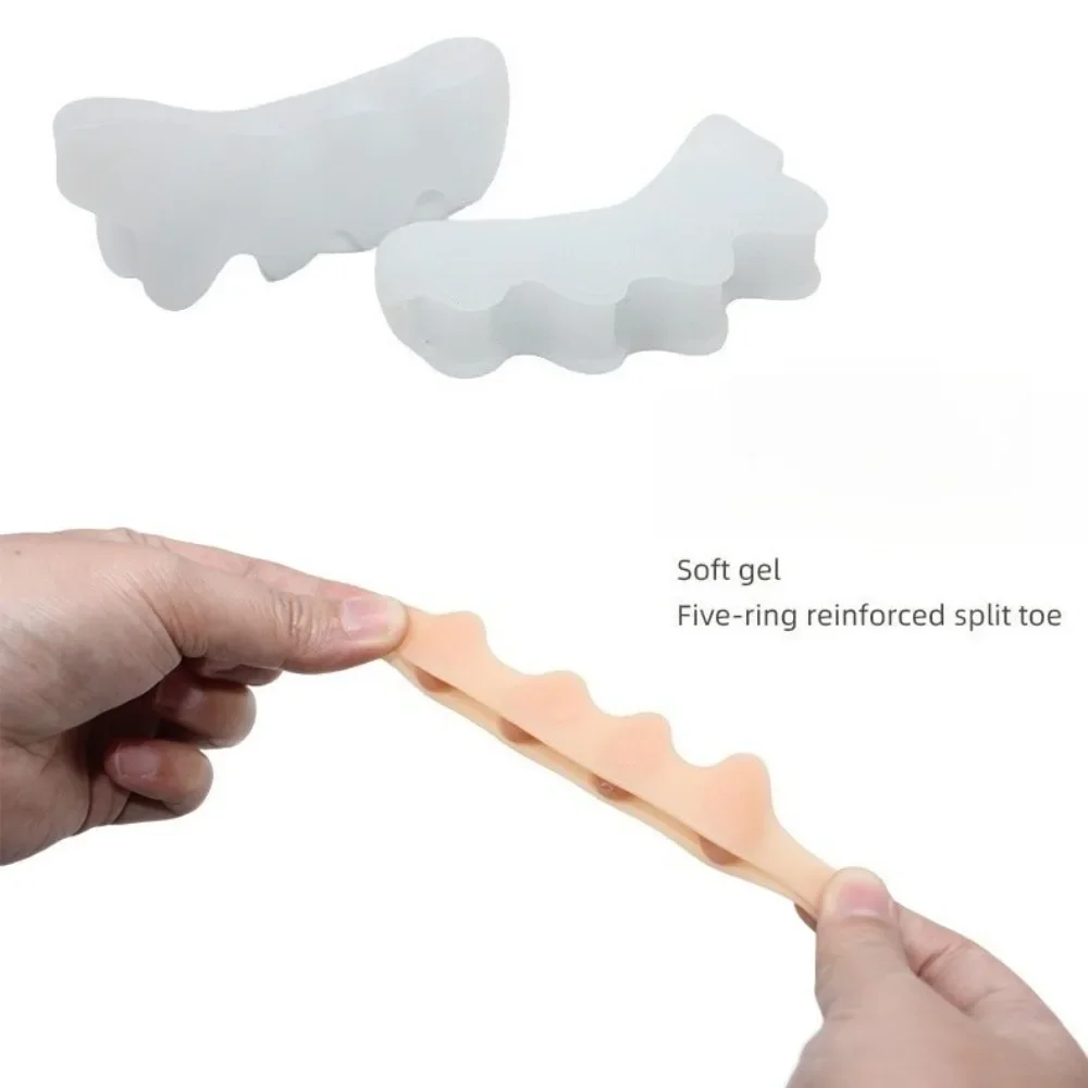 Separador protector de dedos de los pies, Material Corrector de juanete adecuado, alisador de Gel suave, espaciadores, herramienta de cuidado, pequeño, fácil de llevar, 2 uds. = 1 par