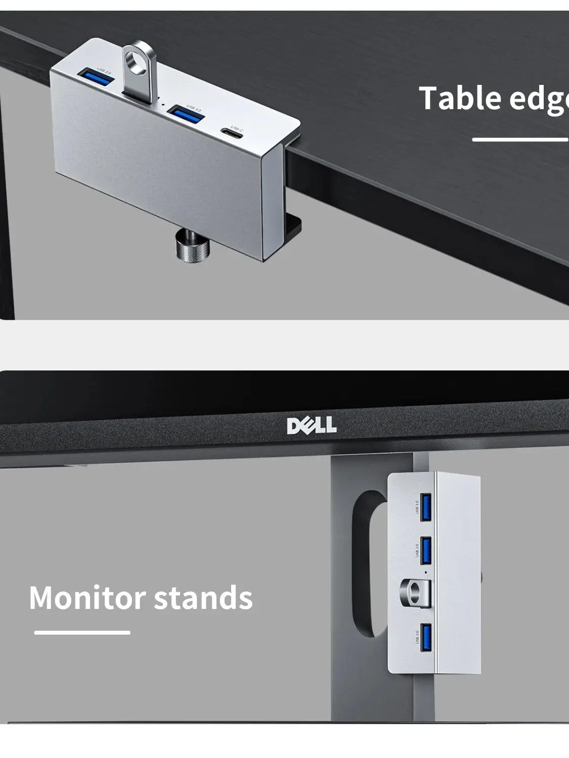 4-Port USB 3.0 HUB with Power Supply Clip-Type Multi Splitter High Speed 5G Data Transmission USB3.0 Adapter for Laptop
