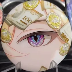 Anime Honkai:Star Rail Aventurine Beautiful Eyes 58mm Laser Pin Badge Cosplay Accessories for Clothes Backpack Decor Brooch Gift
