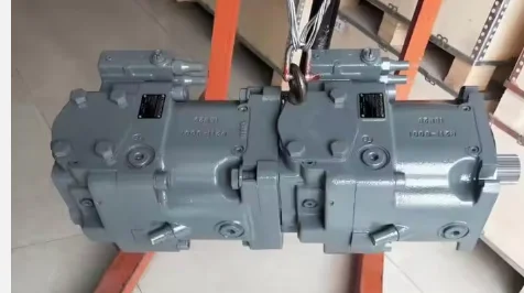 Double-pump piston hydraulic excavator with variable pump function