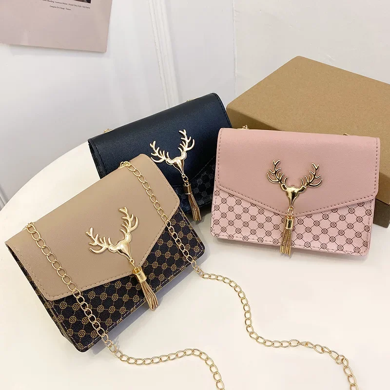 Korean version small square bag 2023 Ladies bag cross-border exclusive bag Women's fashion Lingge chain bag