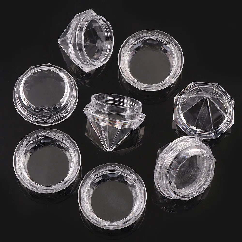 Großhandel Diamantförmige 5g Klare Mini-Döschen, Zubehör für Nagelkunst, Leere Lidschatten-Creme-Behälter, Probenbehälter – Detail 6