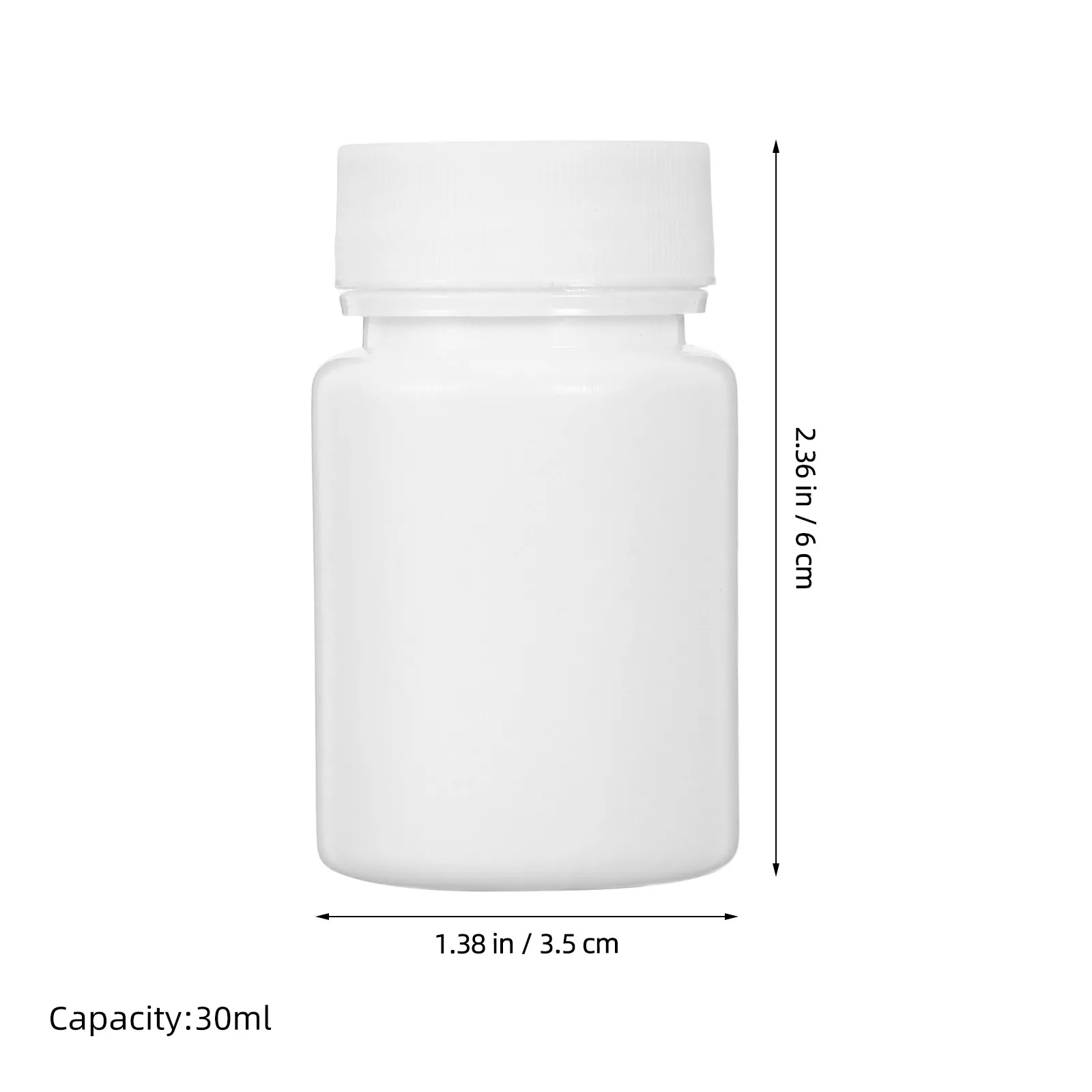 100Pcs White Pill Bottle Durable Pe Plastic Compact Airtight Screw Top Travel Capsule Storage Container Supplements