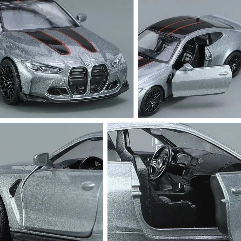 1:36 BMW M4 M3 modelos de coches aleación Diecasts cuerpo de Metal juguetes puertas abiertas tirar hacia atrás vehículos en miniatura colección chico regalo de Navidad