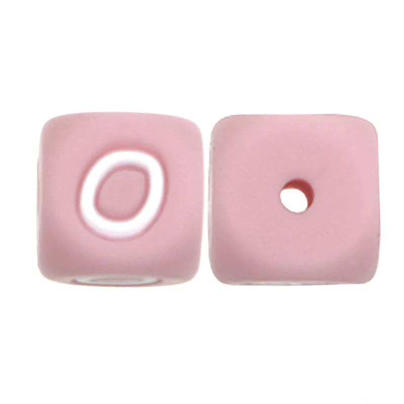 20pcs/Lot Pink 12mm Square Silicone Letter Beads For Jewelry Making DIY Bracelet Necklace Earrings Pen Etc Handmade Accessories image 3