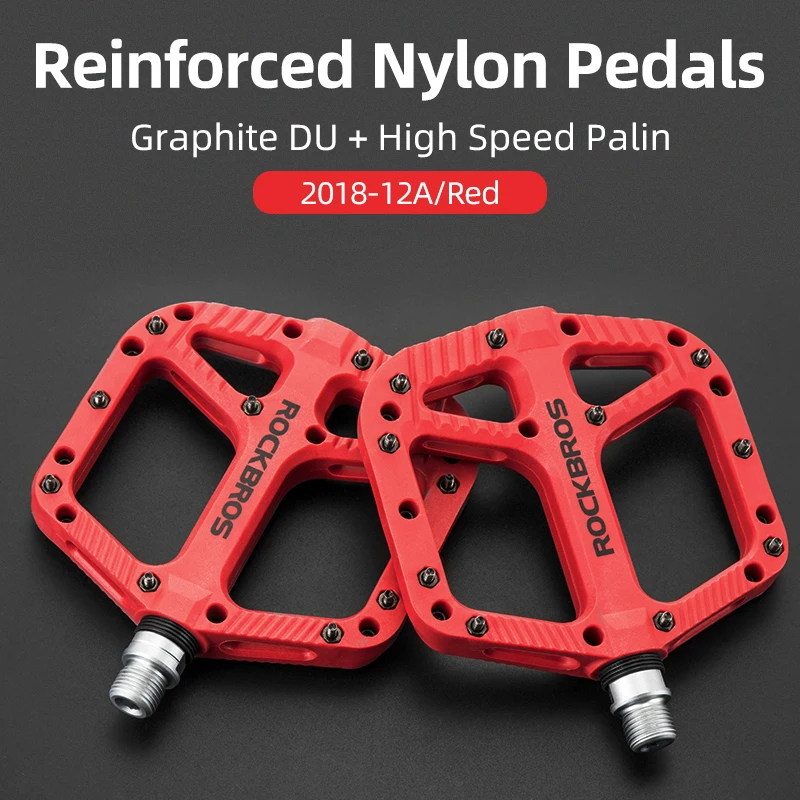 ROCKBROS Bicycle Pedals Ultralight Sealed Bearings Nylon Bike Pedals Anti-Slip MTB Road Flat Platform Cycling Pedal Accessories