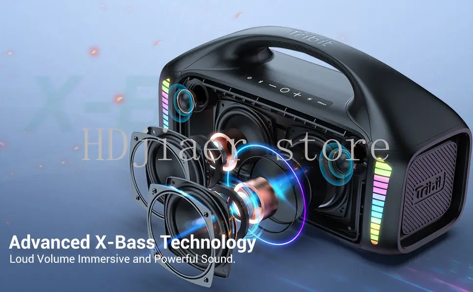 

90W Loud BT Speaker Outdoor Speaker with RGB Light XBass BT 5.3
