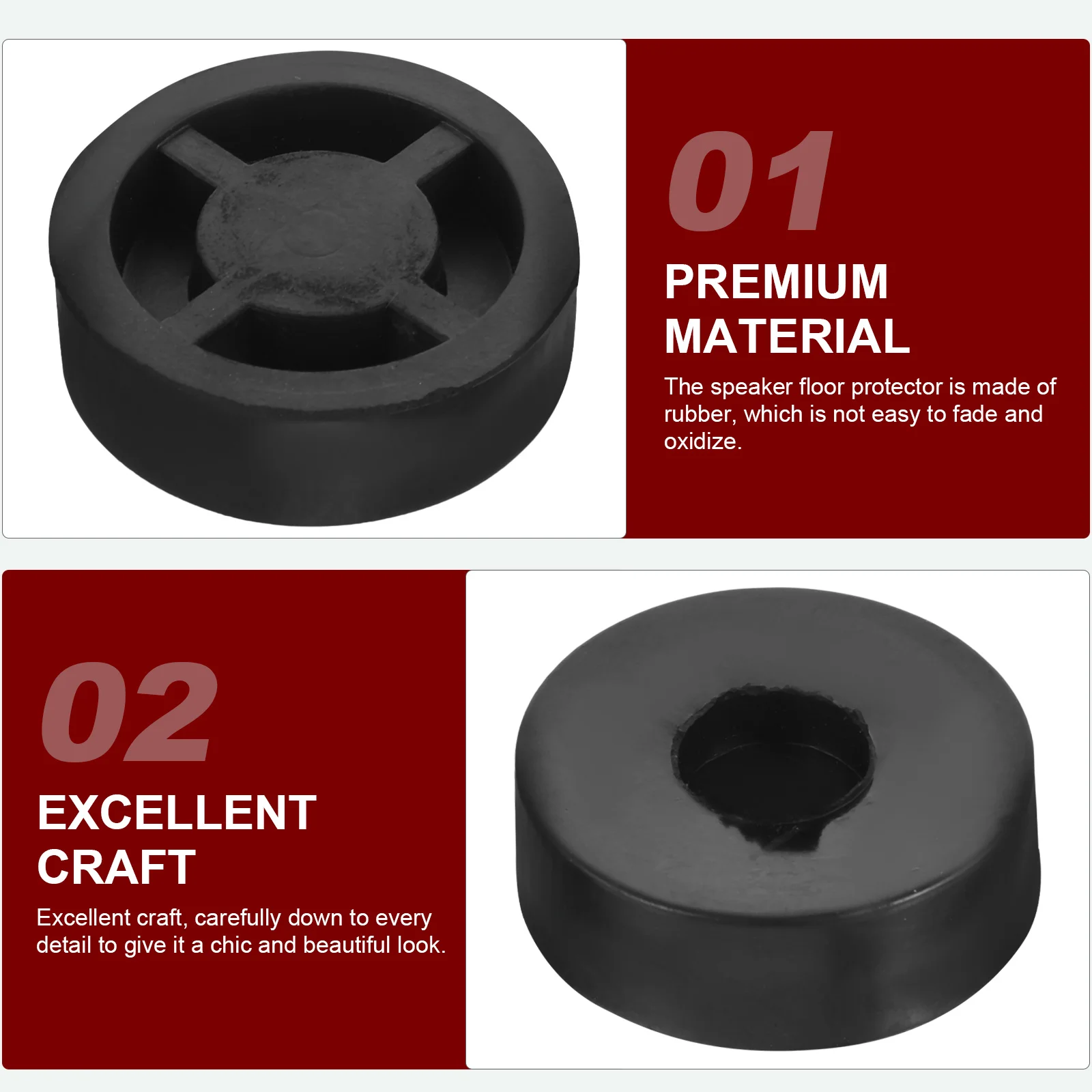 

4Pcs Isolation Feet for Speakers Rubber Base Mats Shock Absorbing Pads for Subwoofer Amplifier Turntable Hardwood