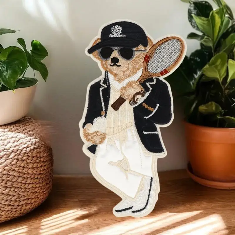 Large Bear Clothing Patch Hand Sewn Embroidery Patches Clothes Decoration Accessories Sewing Applique DIY Craft Backpack Textile