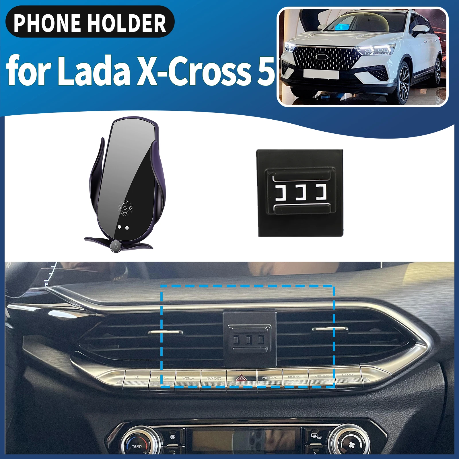 

fit for Lada X-Cross 5 Car Phone Holder Mount Vehicle-Specific GPS Navigation Easy Installation accessoires