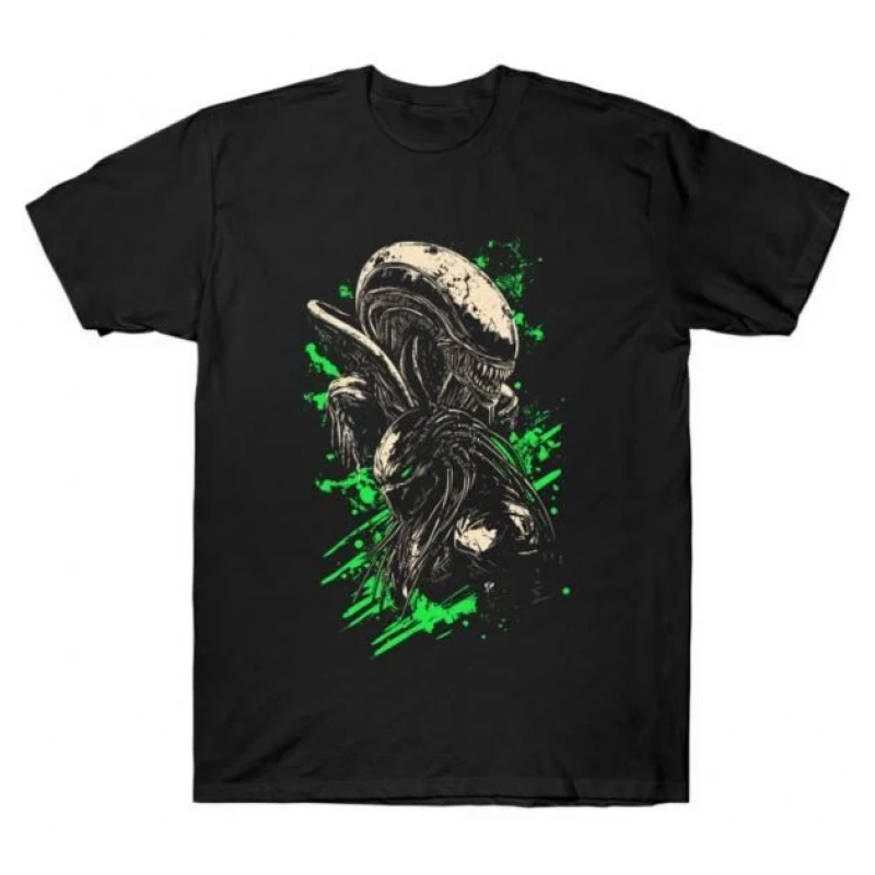 0412 Retro Sci-Fi Alien Vs Predator Gift T-Shirt Weyland LV-426 Horror movie Xenomorp Short Sleeve Graphic clothes All size tops