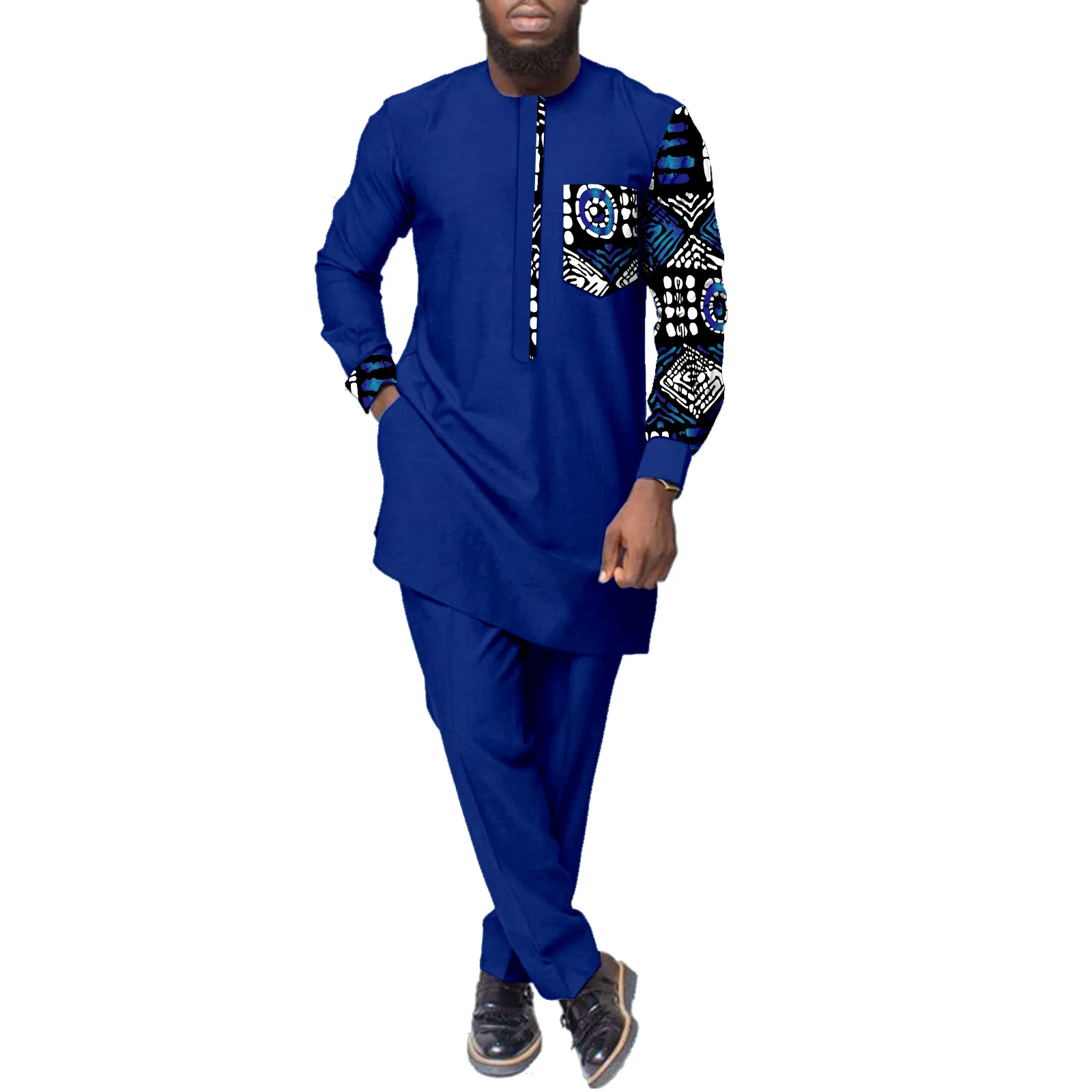 African Suits for Men Outfits 2 Piece Set Dashiki Top and Pants Nigerian Clothing Wedding Attire Clothes v2316170