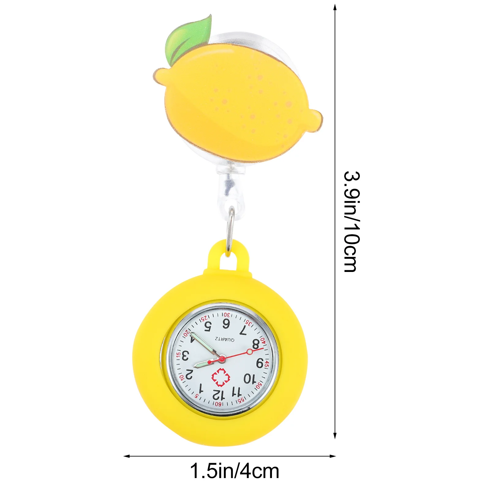 Lemon Nurse Pocket Watch Luminous Retractable Creative Cartoon Design Highquality Glass Quartz Alloy Durable Lemon Nurse Watch