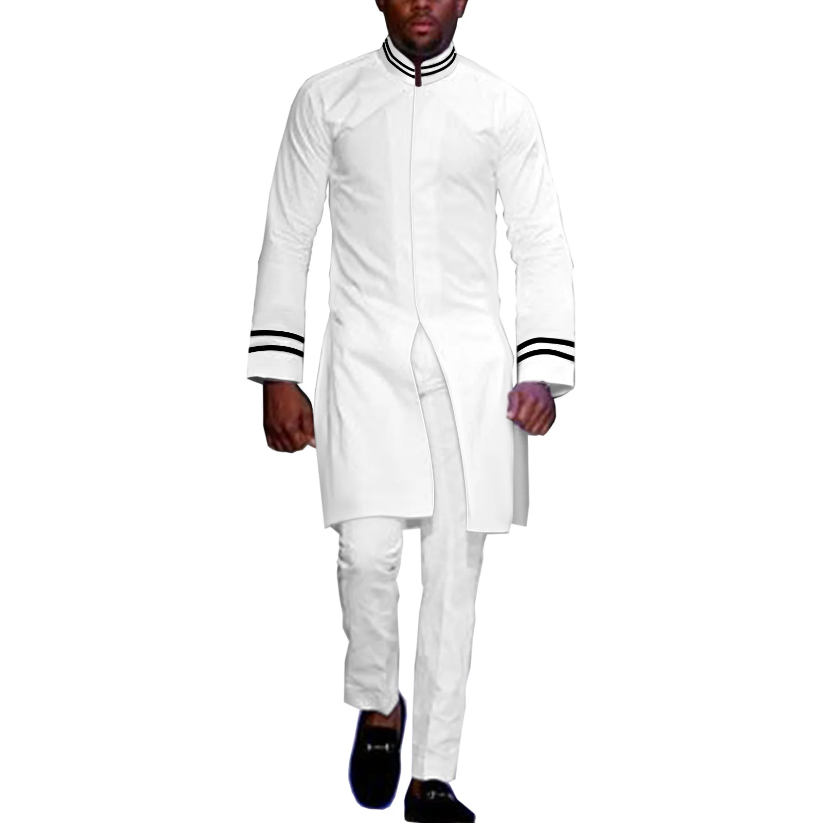 

SEA&ALP African Suit for Men Dashiki Tradition Clothing 2 Piece long Slevee Shirt Pants Outfits Formal Attire