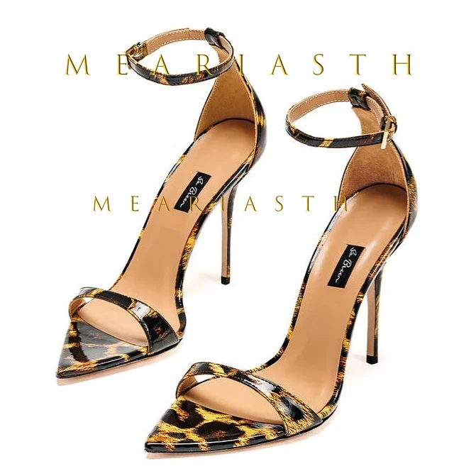 

Женские элегантные сандалии с одним ремешком, модельные туфли с острым носком и пряжкой на щиколотке, летние банкетные туфли на высоком каблуке-шпильке, большие размеры 46