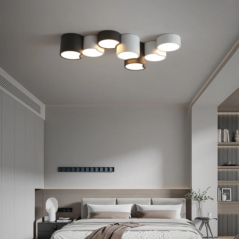 

Simple Atmospheric Geometric LED Ceiling Chandelier Light For Bedroom Living Study Room Cloakroom Home Art Creative Design Lamps