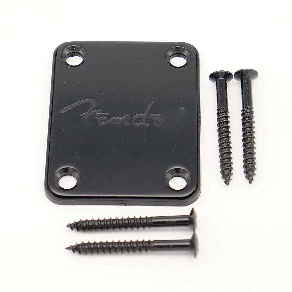 1 ชุดคอกีตาร์ไฟฟ้าพร้อมสกรูสําหรับกีตาร์ ST TL,Jazz Bass Replacement สีดํา