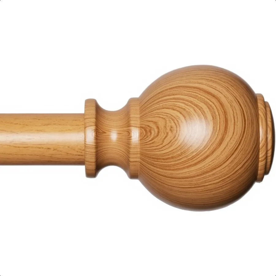 

Wood Curtain Rods for Windows 48 to 84 Inches1 inch Heavy Duty Window Curtain Rods with Imitation Wooden Grain Finials Decorati