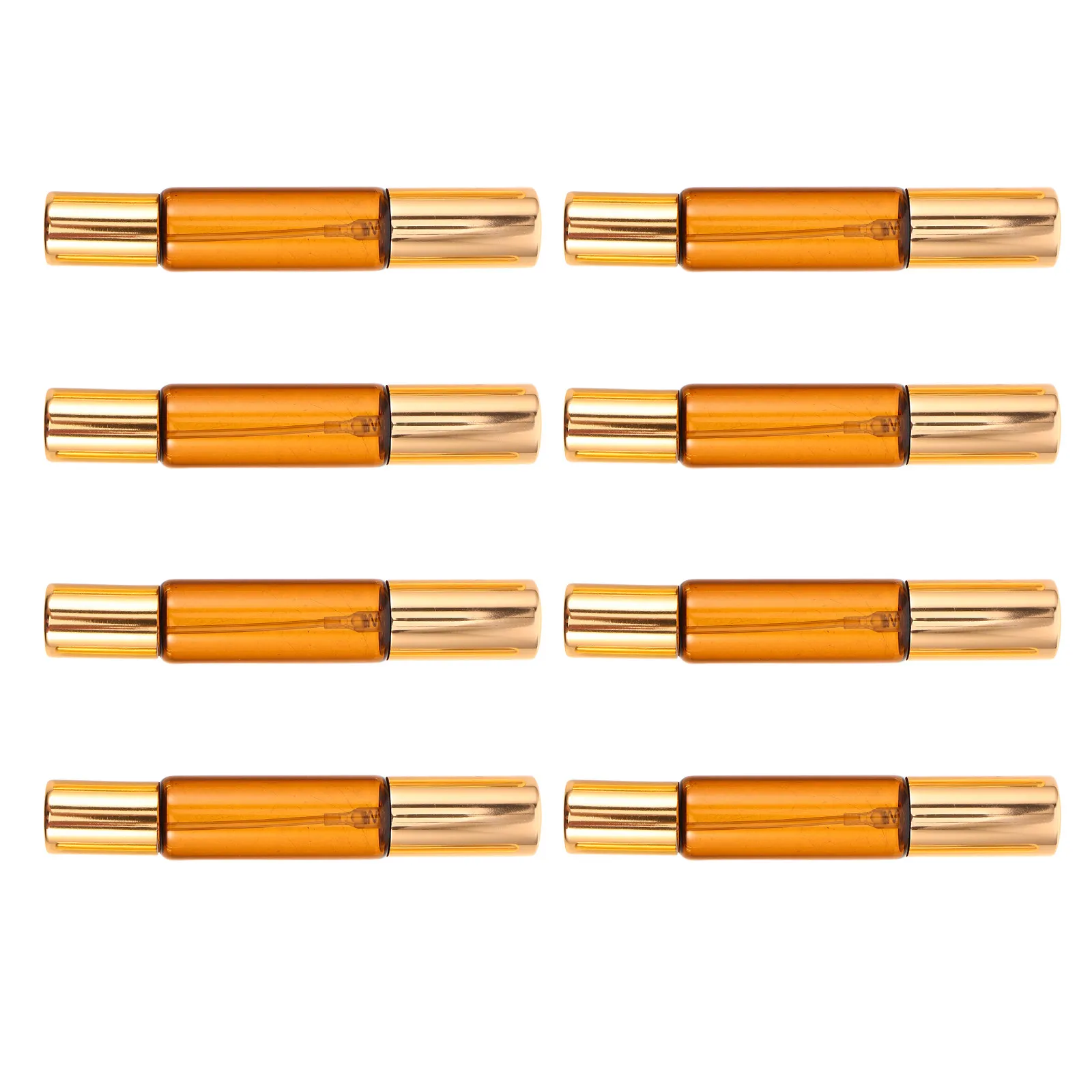 8Pcs Amber Glass Essential Oil Roller Bottles Dual-Ended Leakproof Perfume Spray Containers Refillable Roll on Bottles Travel
