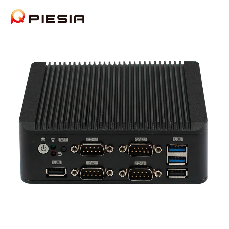 Piesia Celeron J4125/N5000/J6412 Fanless Aluminum Nano Computer Case 2Lan 6*Com X86 DDR4 Thin Client PC Mini PC Router