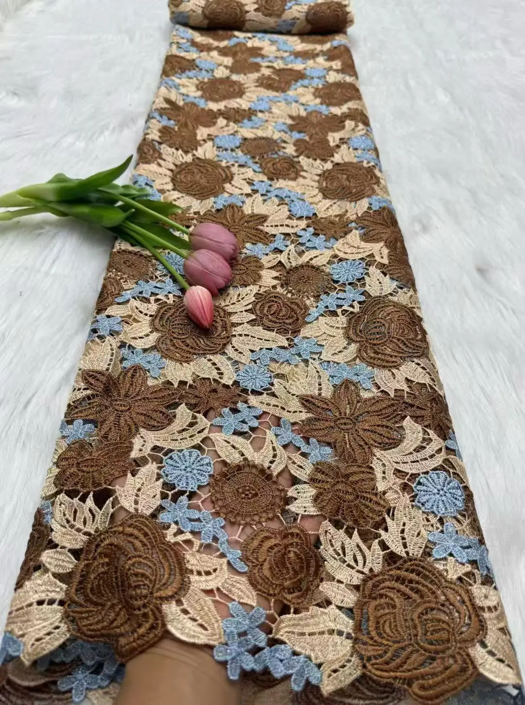 

Роскошные африканские ткани, 5-метровый гипюровый шнур, кружевная ткань, высокое качество, нигерийские камни, водорастворимые для шитья женских платьев