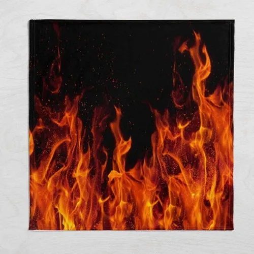 Else Carpet Else Orange Black Burning Flame Wellsoft Patterned 3D Tv Blankets