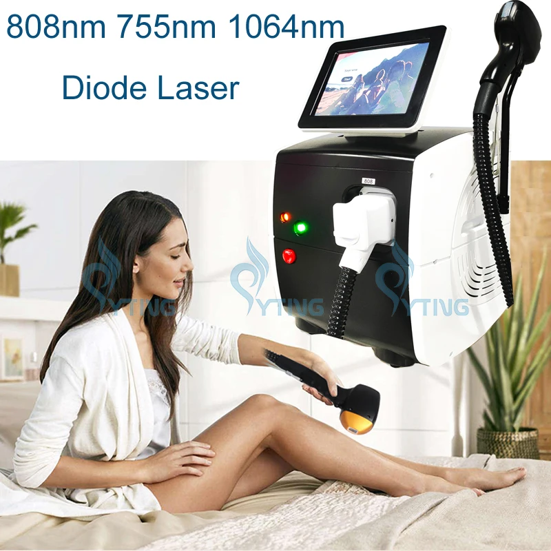 

Diode Laser 755nm 808nm 1064nm Hair Removal Machine Skin Rejuvenation Triple Wavelength Permanent 50 Million Shots