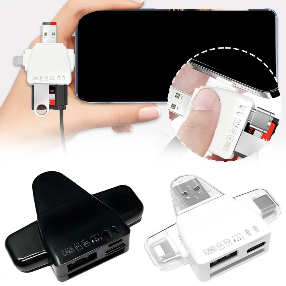 7-in-1 Card Reader Mobile Phone Computer Universal Interface Multi-port Read Memory Card U Disk Hard Disk Headset Powerful