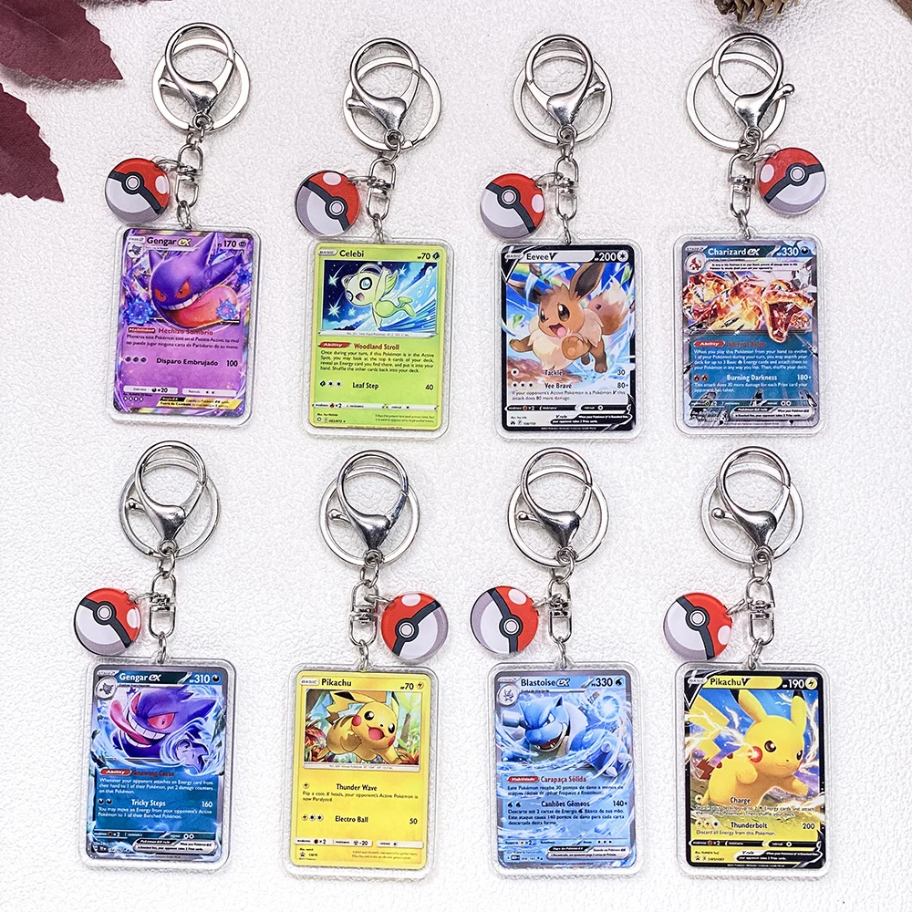 Image of Pokémon Pikachu Bulbasaur Eevee Squirtle Niedlicher Schlüsselanhänger, Zubehör, Acryl-Anhänger, Anhänger für Tasche, Schlüsselhalter, Rucksack-Dekoration
